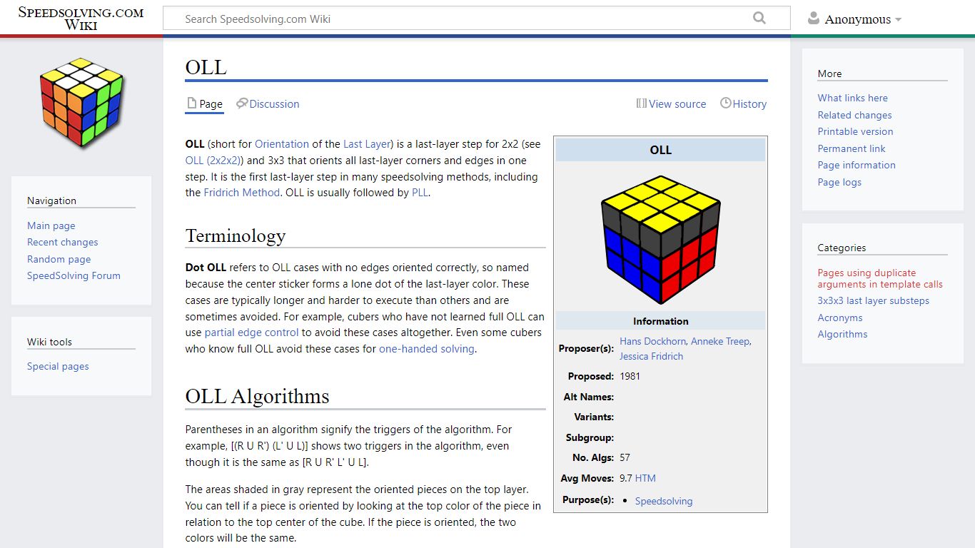 OLL Algorithms - CFOP Speedcubing Cases - Speedsolving.com Wiki