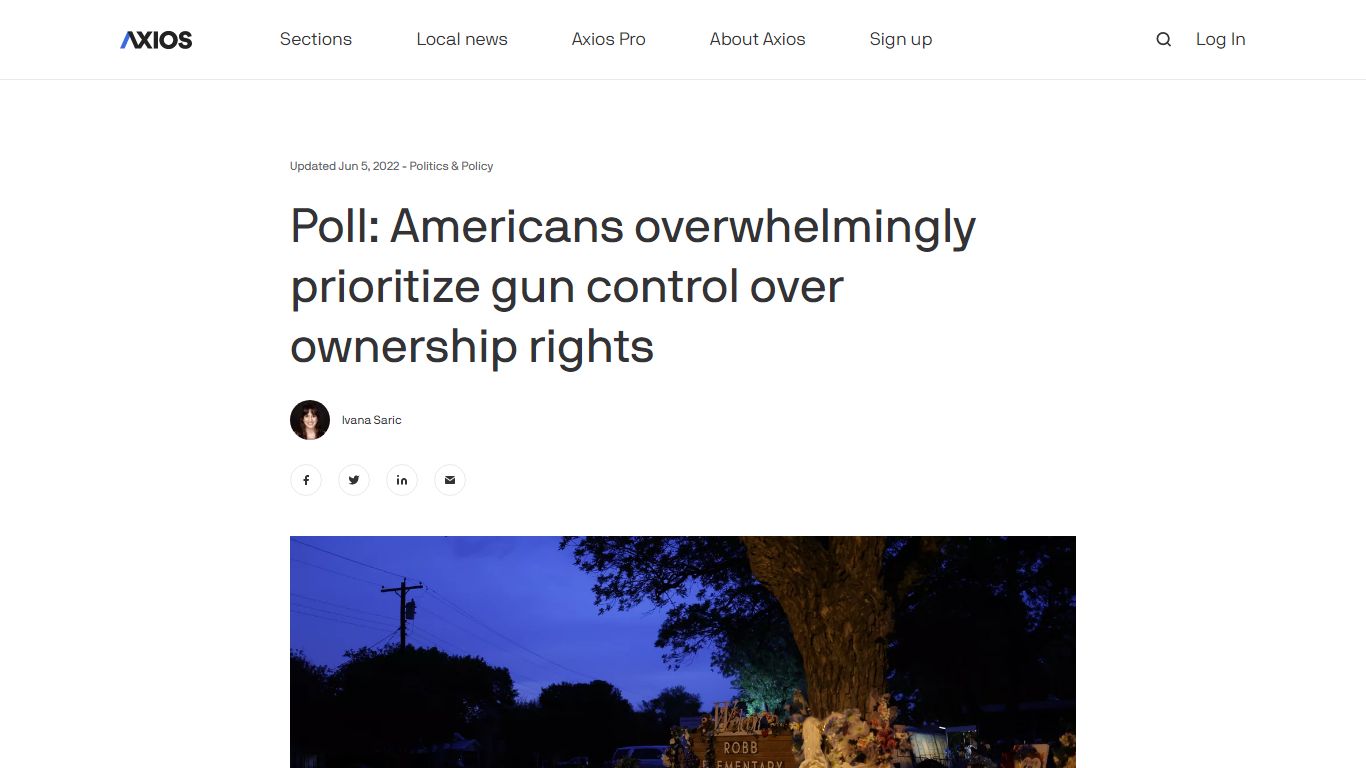 Poll: Americans overwhelmingly prioritize gun control over ... - Axios